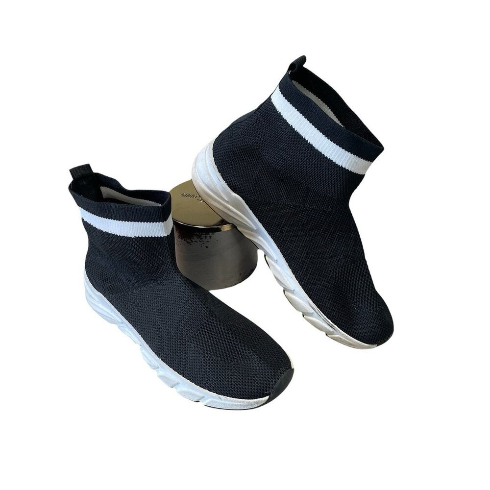 Chiara Foscari Knit Sock-Style Sneakers Black/White Women’s Size 40EU/ US 9-9.5